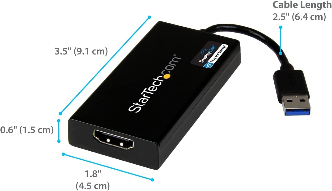 StarTech USB 3.0 TO 4K HDMI EXTERNAL MULTI MONITOR VIDEO GRAPHICS ADAPTER - DISPLAYLINK CERTIFIED(USB32HD4K) - Win-Pro Consultancy Pte Ltd
