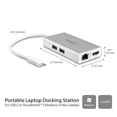StarTech USB-C Multiport Adapter 4K HDMI, GbE, USB-A 3.0 x 2 Hub - White DKT30CHPDW - Buy Singapore