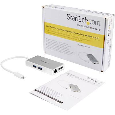 StarTech USB-C Multiport Adapter 4K HDMI, GbE, USB-A 3.0 x 2 Hub - White DKT30CHPDW - Buy Singapore