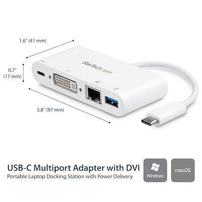 StarTech USB C Multiport Adapter DVI-D (Digital), GbE, USB-A Dock DKT30CDVPD - Buy Singapore