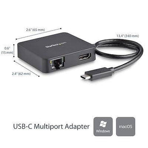 Startech USB C Multiport Adapter - Portable USB-C Mini Dock 4K HDMI Video - Gigabit Ethernet, USB 3.0 Hub (1x USB-A 1x USB-C) - USB Type-C Multiport Adapter - Thunderbolt 3 Compatible DKT30CHD (3 Years Manufacture Local Warranty In Singapore)