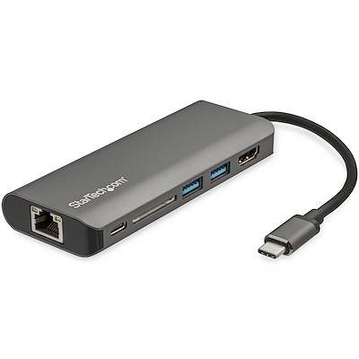 StarTech USB C Multiport Adapter - USB-C Travel Dock to 4K HDMI, 3x USB 3.0 Hub, SD/SDHC, GbE, 60W PD 3.0 Pass-Through - Portable USB-C Mini Docking Station USB Type-C/Thunderbolt 3 DKT30CSDHPD3 - Buy Singapore