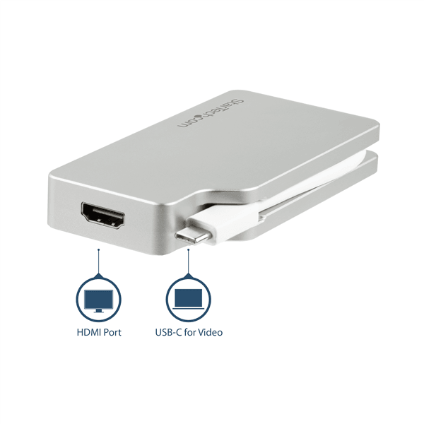 Startech USB C Multiport Video Adapter with HDMI, VGA, Mini DisplayPort or DVI - USB Type C Monitor Adapter to HDMI 1.4 or mDP 1.2 (4K) - VGA or DVI (1080p) - Silver Aluminum CDPVGDVHDMDP (3 years Local Warranty) - Buy Singapore