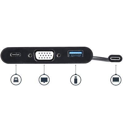StarTech USB-C VGA Multiport Adapter - USB 3.0 Port - 60W PD CDP2VGAUACP - Buy Singapore