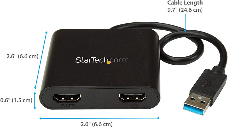 StarTech USB TO HDMI ADAPTER - USB TO DUAL HDMI ADAPTER - USB 3.0 TO HDMI - EXTERNAL VIDEO CARD(USB32HD2) - Win-Pro Consultancy Pte Ltd