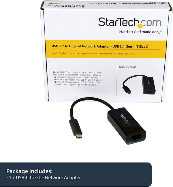 StarTech USB TYPE-C TO GIGABIT ETHERNET NETWORK ADAPTER(US1GC301AU) - Win-Pro Consultancy Pte Ltd