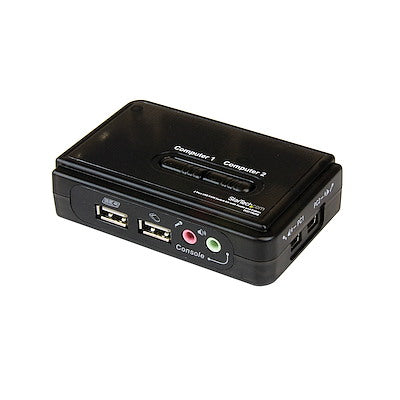 Startech.Com 2 PORT BLACK USB KVM SWITCH KIT WITH AUDIO AND CABLES - DUAL PORT DESKTOP USB VGA KVM SWITCH  SV211KUSB (2 Years Manufacture Local Warranty In Singapore)